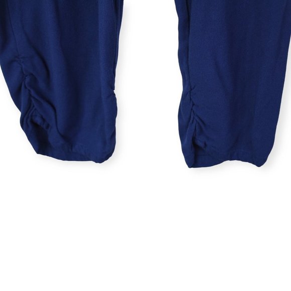 Hannah Pants M Womens Navy Blue Rayon Jogger Drawstring Elastic Wasitband - Picture 3 of 8